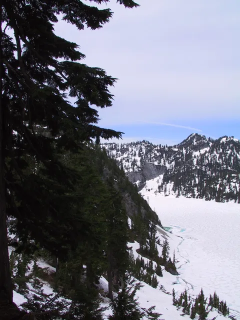Snow Lake covered in snow