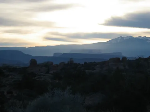 Early morning in camp looking East
