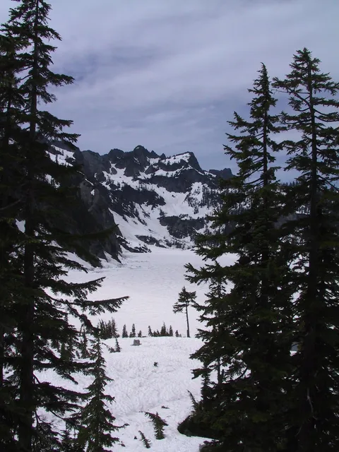Snow Lake covered in snow