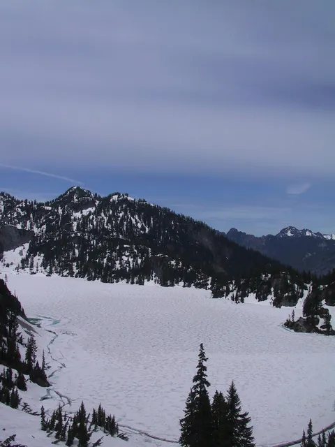 Snow Lake covered in snow