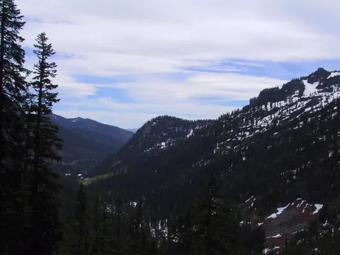 Looking down towards Alpental near divide