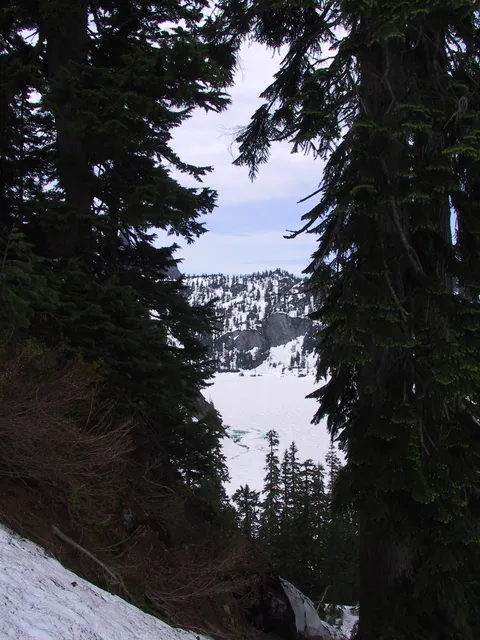 Snow Lake covered in snow