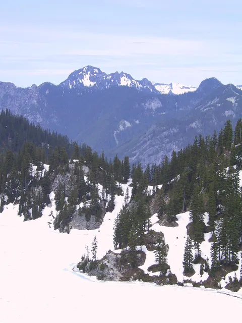 Snow Lake covered in snow