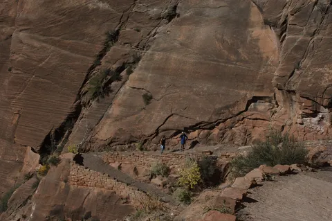 The paved trail on the way up
