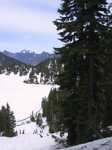 Snow Lake covered in snow