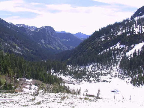 Looking down the valley towards Alpental